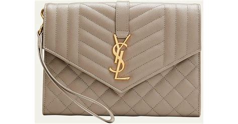 ysl clutch grey|ysl monogram quilted clutch.